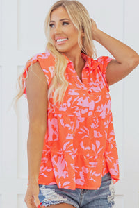 Karla Floral Collared Button Blouse