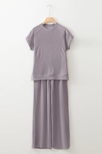 Leilany Corded Knit Short Sleeve Set