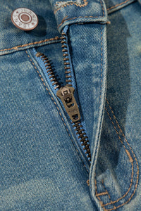 Amyra Double Button Patch Pocket Flare Leg Jeans