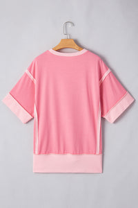 Katie Raw Seam High Low Side Split Top