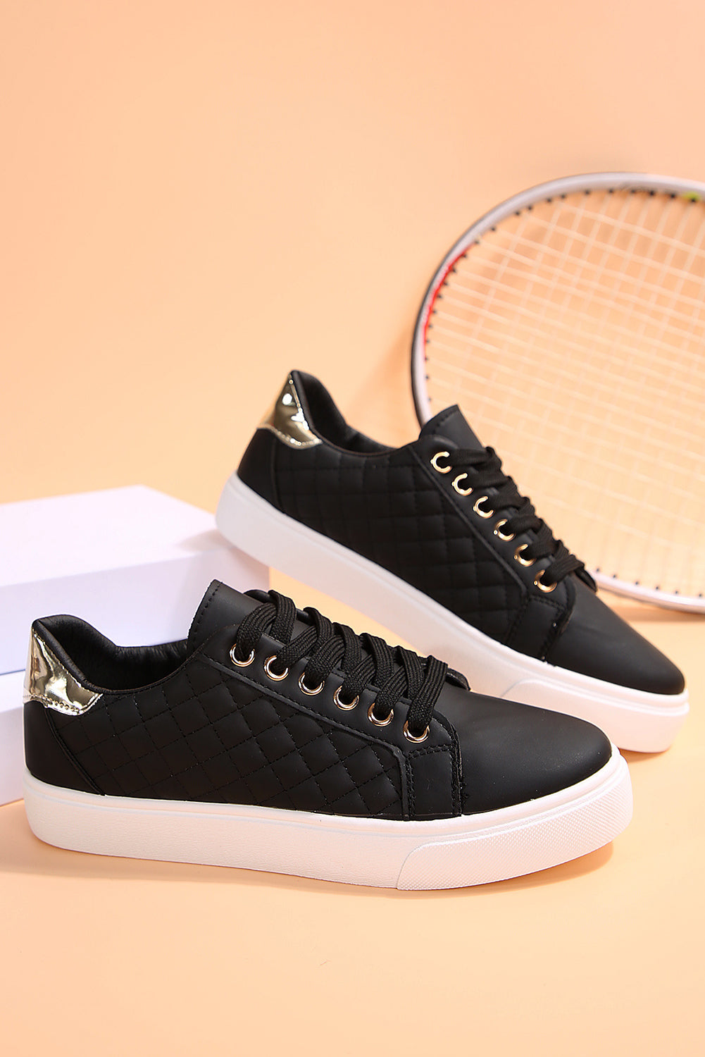Harper Quilted Lace Up Sneakers