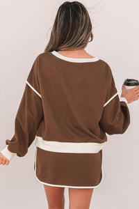Violeta Loose Pullover and Lace-up Waist Skort Set