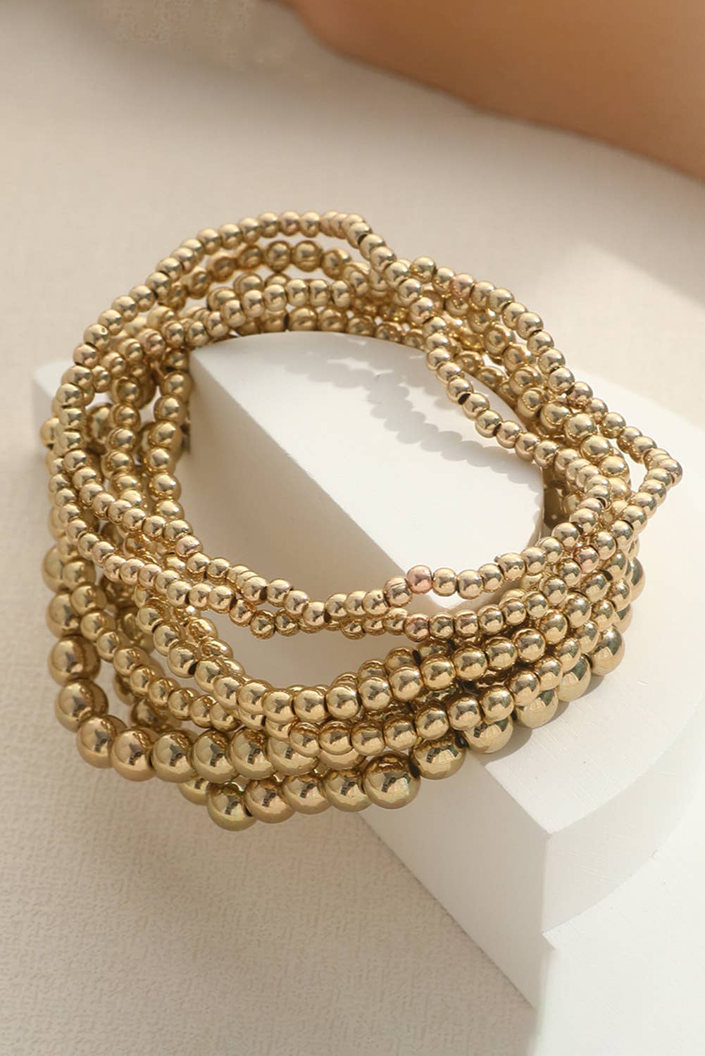 7pcs/Set Minimalist Beaded Luxury Bracelet Set: Gold / Set