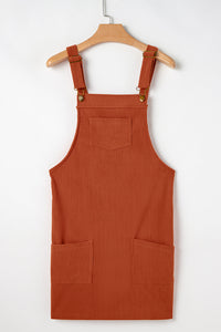 Alexis Front Pockets Corduroy Overall Dress.