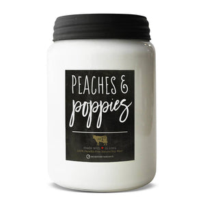 26 oz Farmhouse Jar Candle: Peaches & Poppies