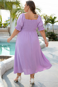 Marley Plus Size Swiss Dot Smocked Dress