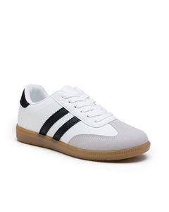 Women Retro Casual Trainers Sneakers: White