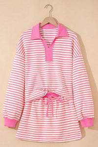 Juniper Stripe Collared Pullover and Skort Outfit