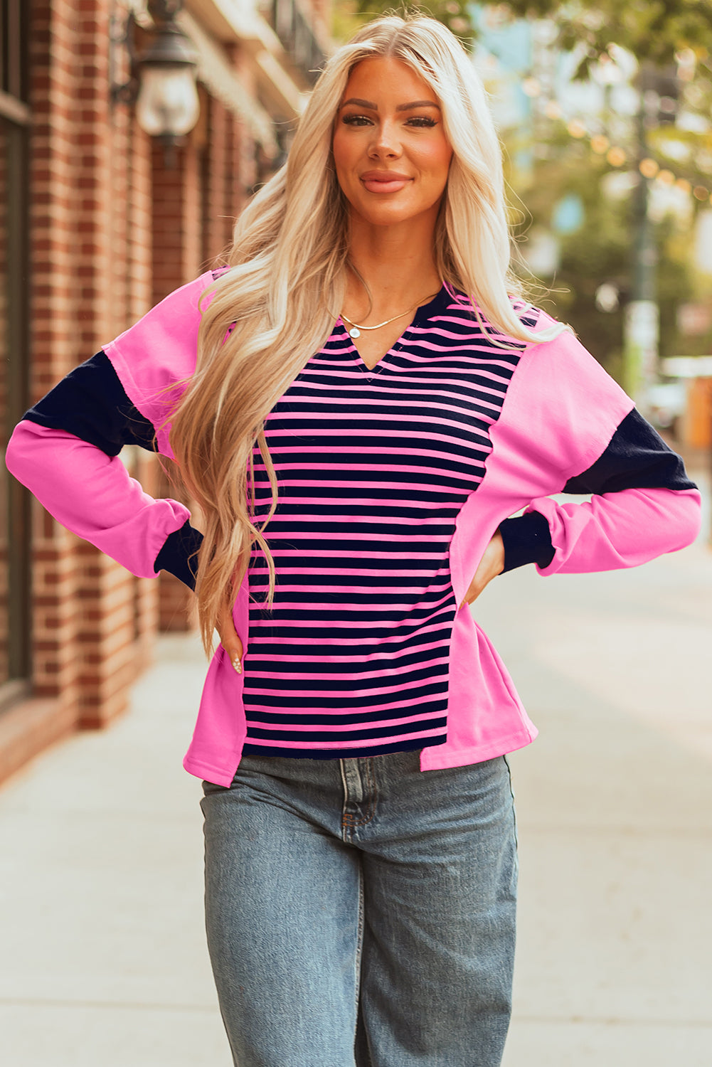 Haven Stripe Loose Fit Long Sleeve Top
