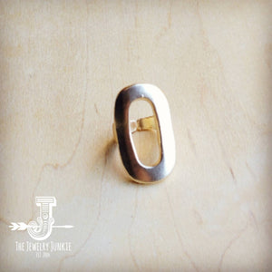Matte Gold Electroplate Oval Ring 012c