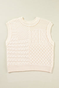 Madelyn Cable Knit Dolman Armholes Sweater Tank