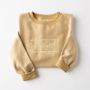 FiNAL SALE-Embroidered Chosen Fuzzy Sweatshirt