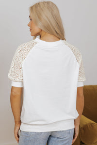 Paulina Lace Crochet Short Sleeve Top