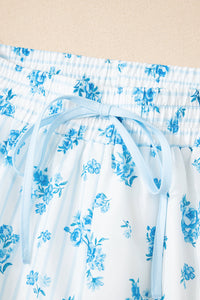 Savannah Floral Striped Pocket Shirt and Shorts Set