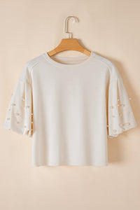 Sylvia Pearled Puff Sleeve Loose Top