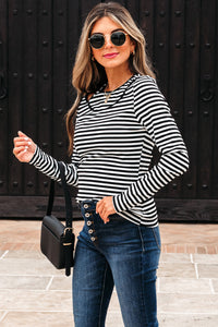 Remi Stripe Double-layer Long Sleeve Top