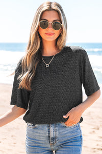 Kathryn Bow Decor Glittery Short Sleeve Top