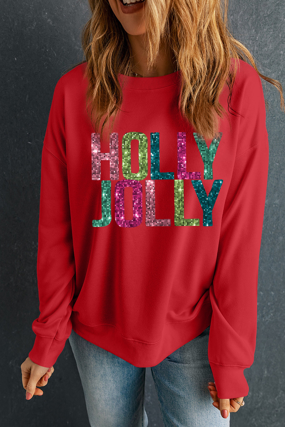 Junora Jolly Printing Christmas Pullover
