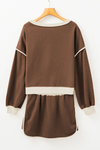 Violeta Loose Pullover and Lace-up Waist Skort Set