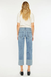 KanCan Denim MID RISE CROPPED WIDE LEG JEAN