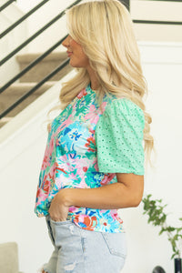 Kendra Eyelet Embroidered Short Sleeve Top