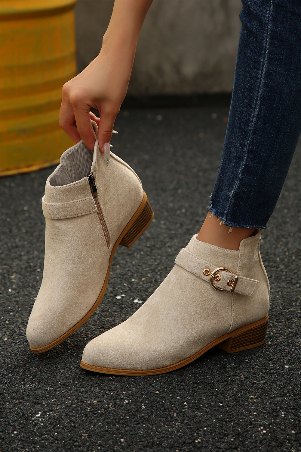 Eleanor Chunky Heel Suede Boots