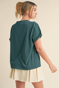 Mali Baby Tee Short Sleeve Top - Teal