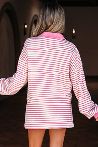 Juniper Stripe Collared Pullover and Skort Outfit