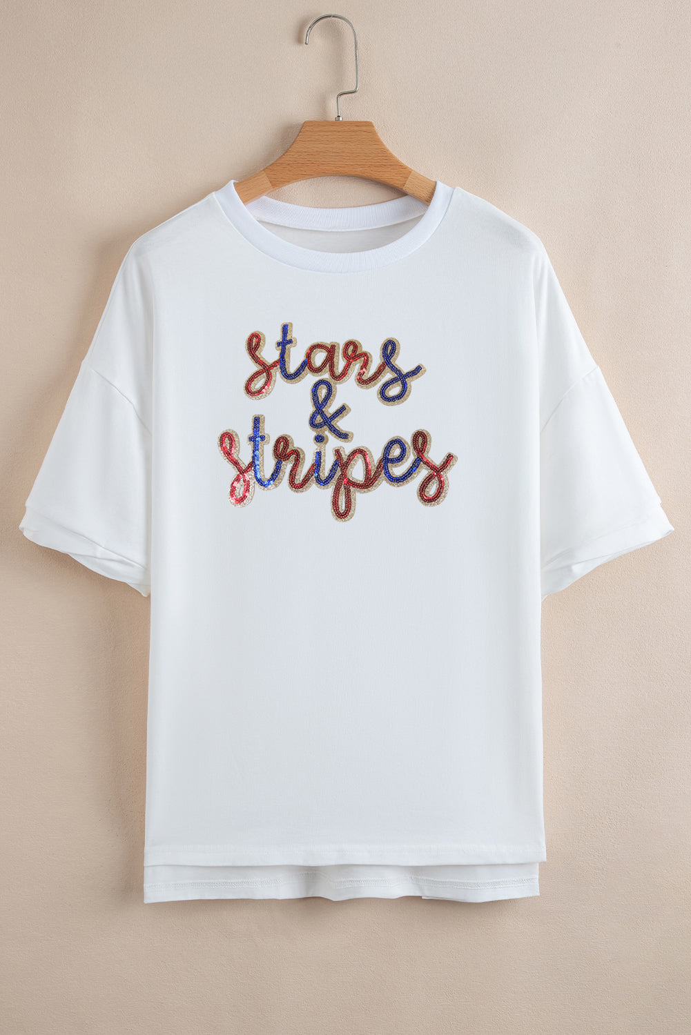 Stars & stripes sequin Loose Tee