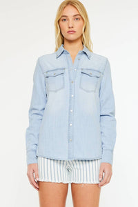 KanCan button down denim shirt LIGHT