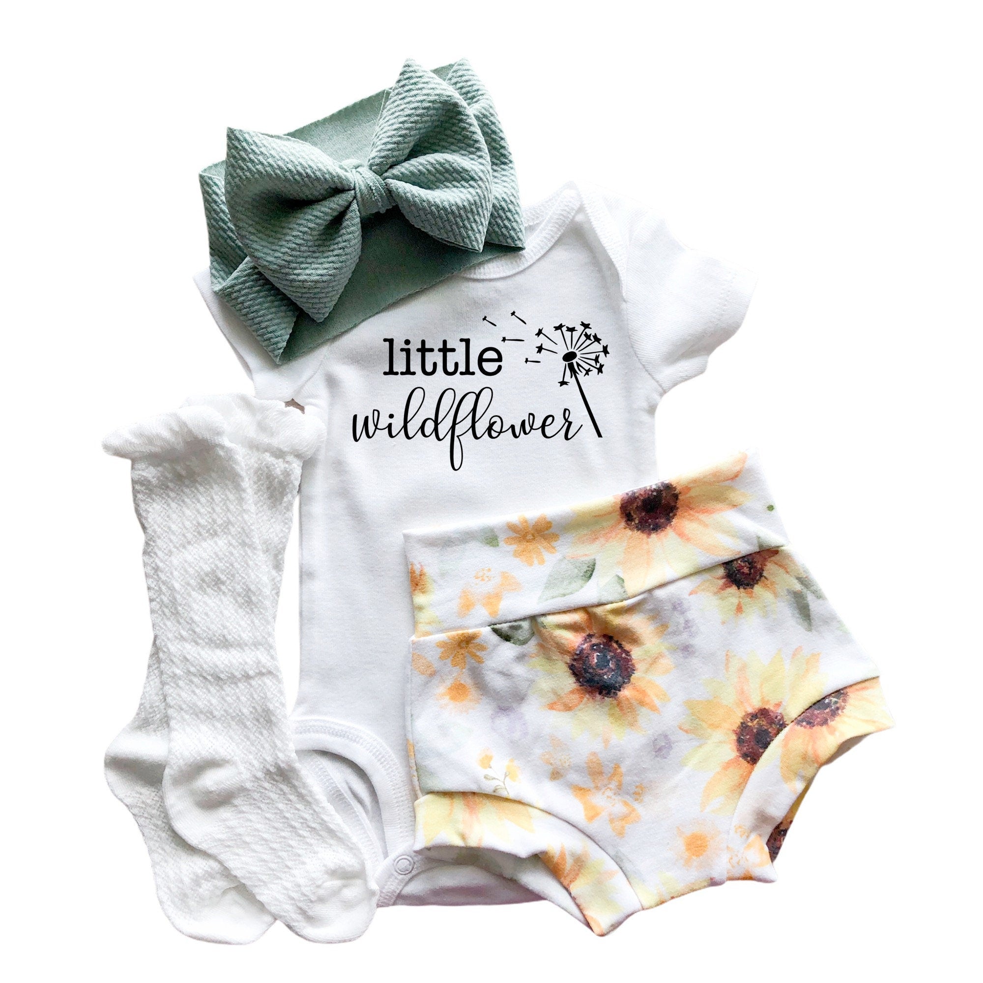Little Wildflower Sunflower Bummies Set