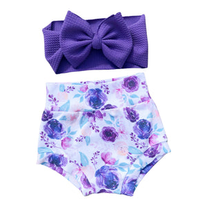 Purple Floral Personalized Bummies Outfit