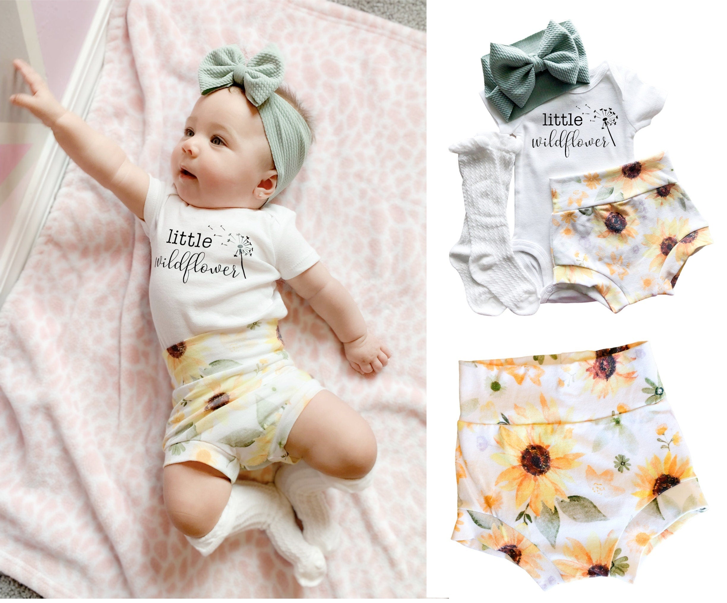 Little Wildflower Sunflower Bummies Set