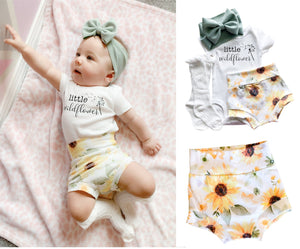 Little Wildflower Sunflower Bummies Set