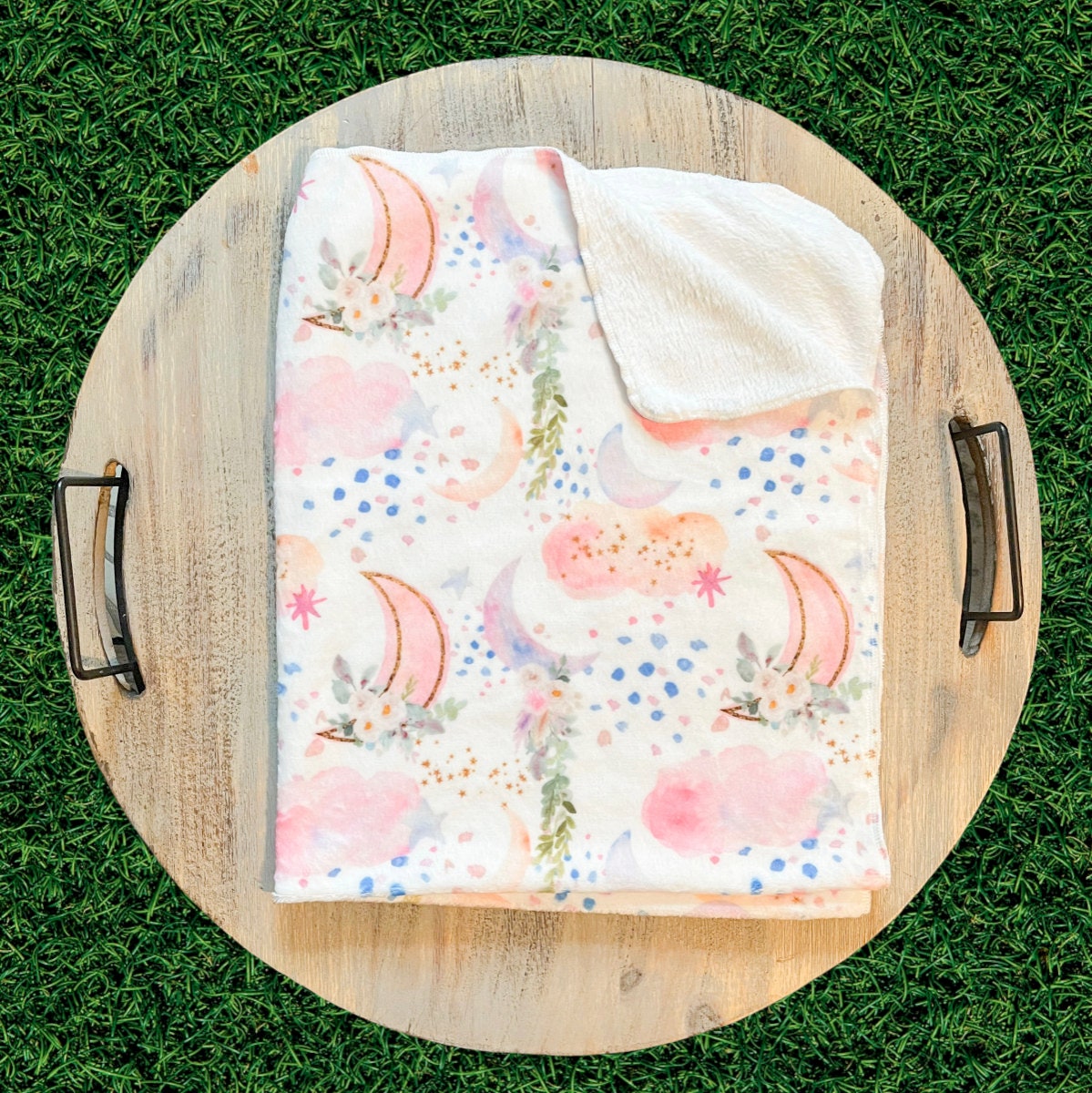 Moon Minky Baby Blanket