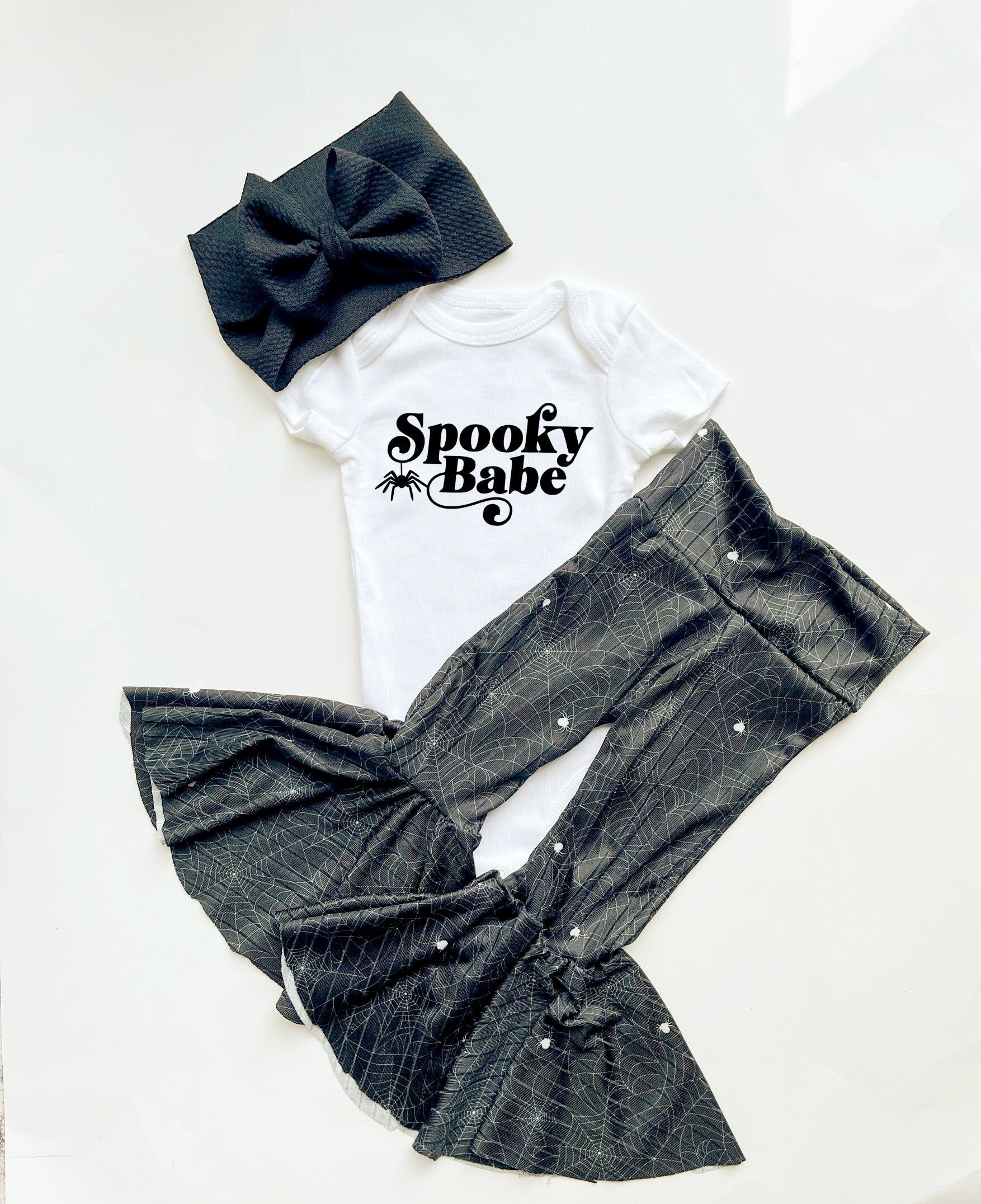 Spooky Babe Spider Bell Bottoms