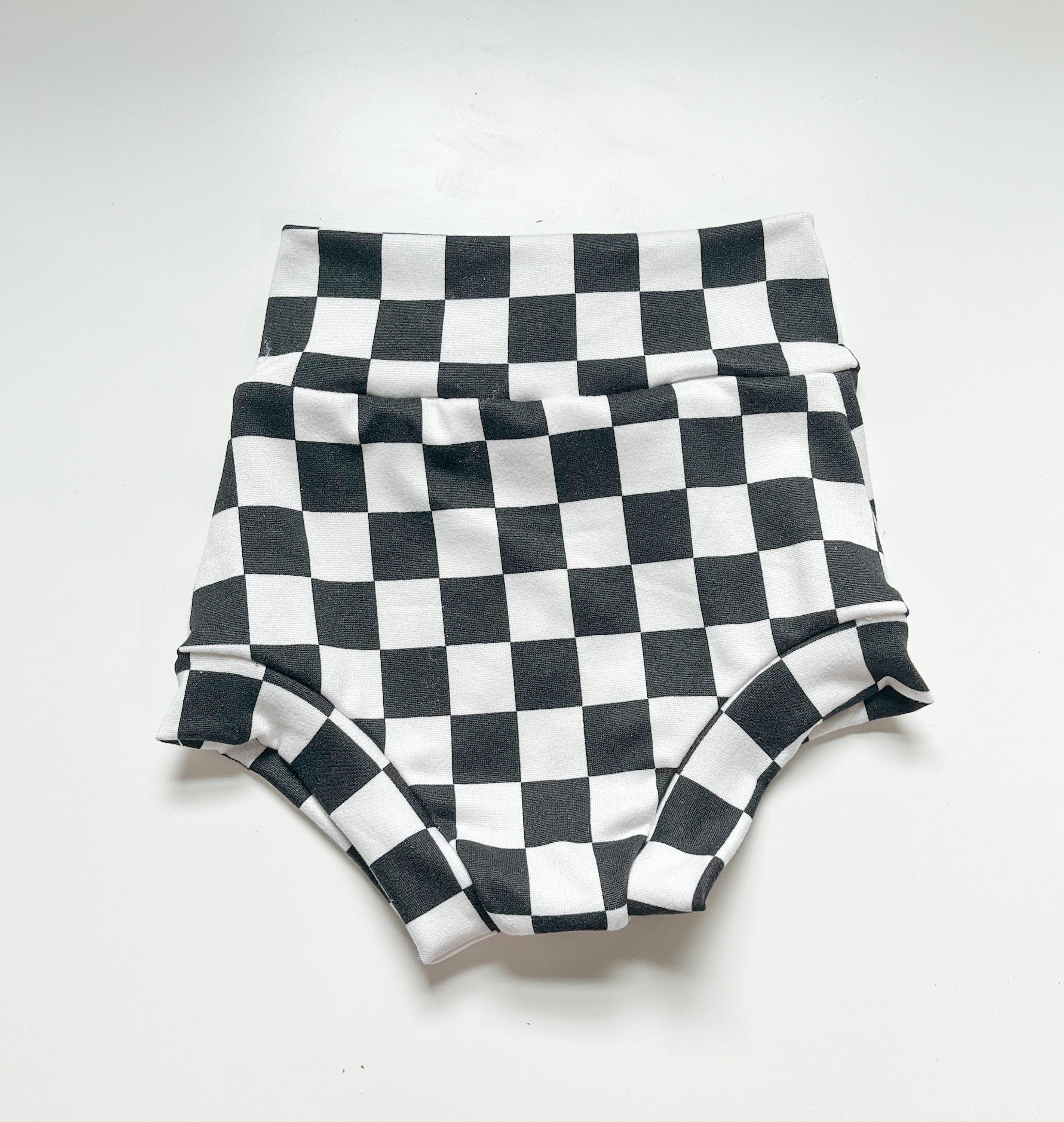 Black and White Checkered Personalized Bummies Set