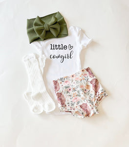 Little Cowgirl Highland Cow Bummies Set