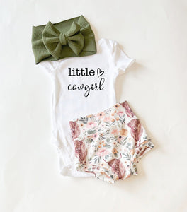 Little Cowgirl Highland Cow Bummies Set