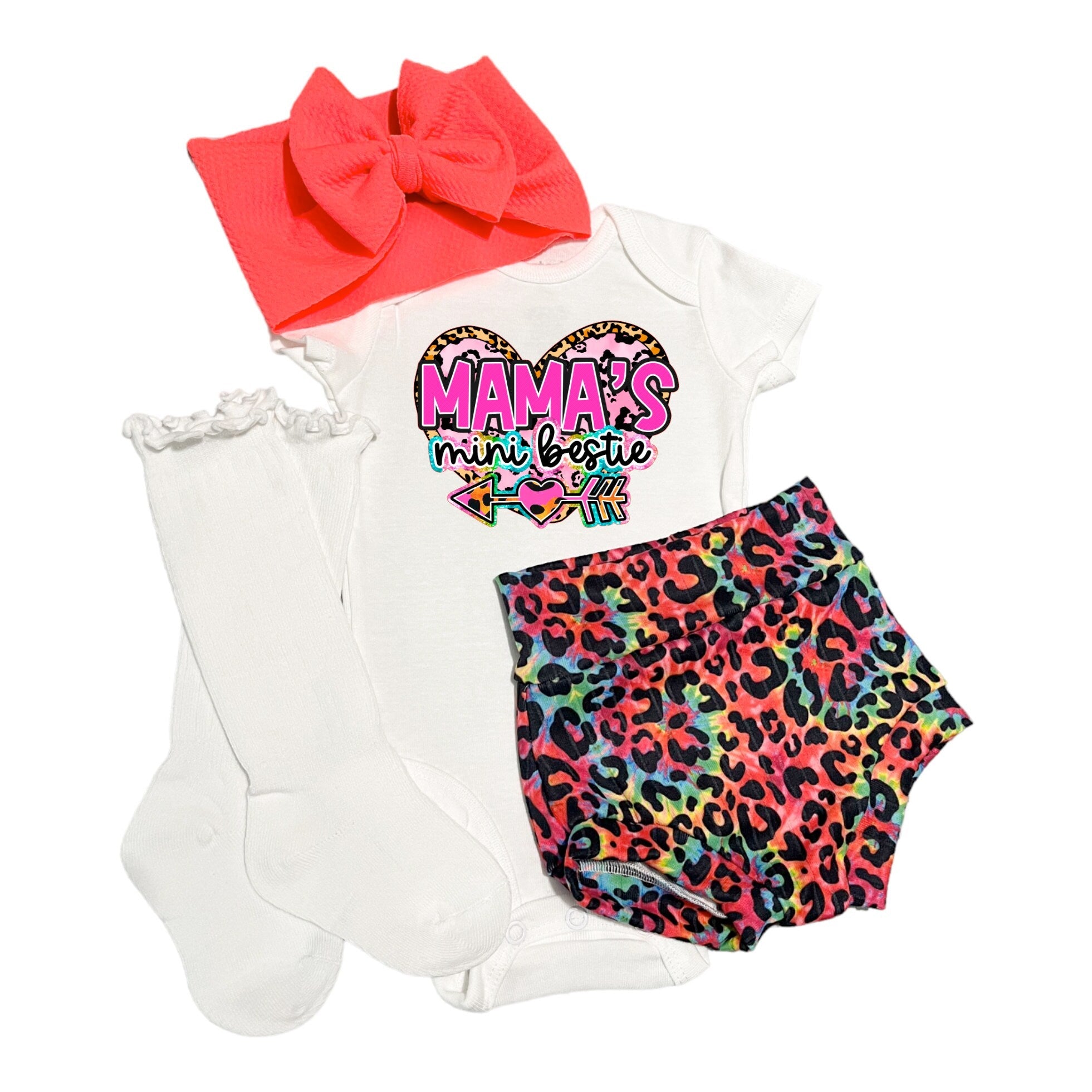 Mama's Bestie Cheetah Bummies Set