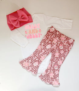 Pink Cheetah Gingerbread Bell Bottoms
