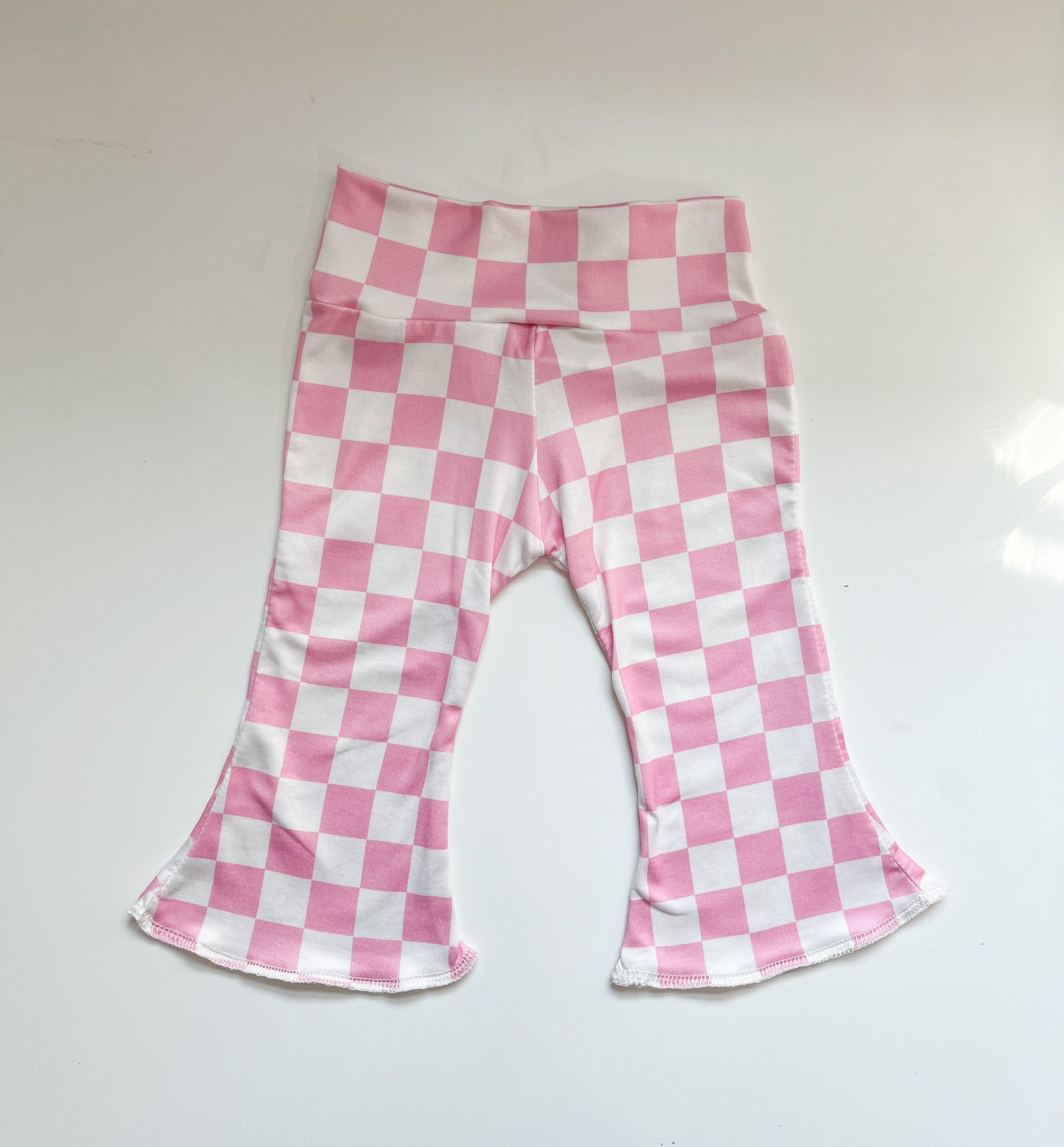 Pink Checker Baby Bell Bottoms