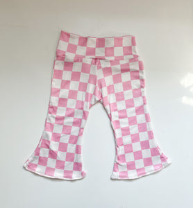 Pink Checker Baby Bell Bottoms