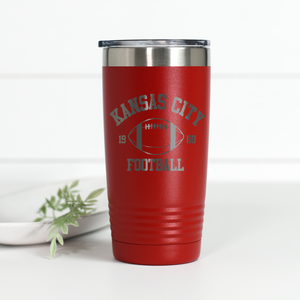 Kansas City Football 20 oz Engraved Tumbler