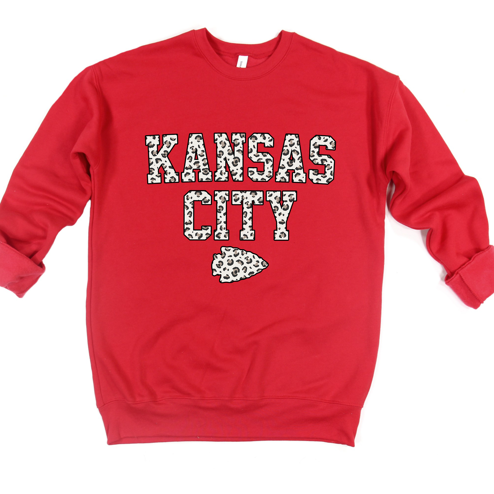 Kansas City Leopard Arrowhead Tee OR Sweatshirt