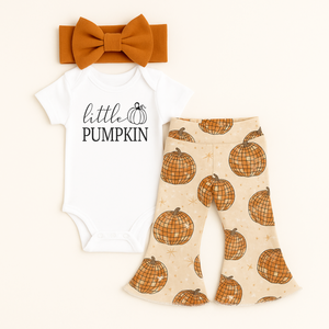 Disco Pumpkin Halloween Baby Bell Bottoms