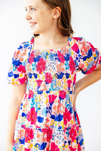 Sunshine Garden Smocked Ruffle Dress