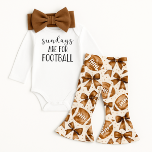Football Bows Baby Bell Bottoms