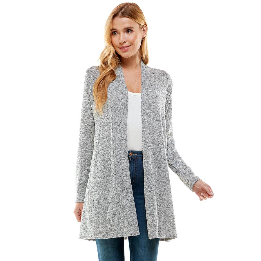 AJK-3017HC-A01-Super Soft Open Front Drape Cardigan