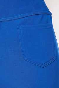 High waist slim straight pants - Royal Blue